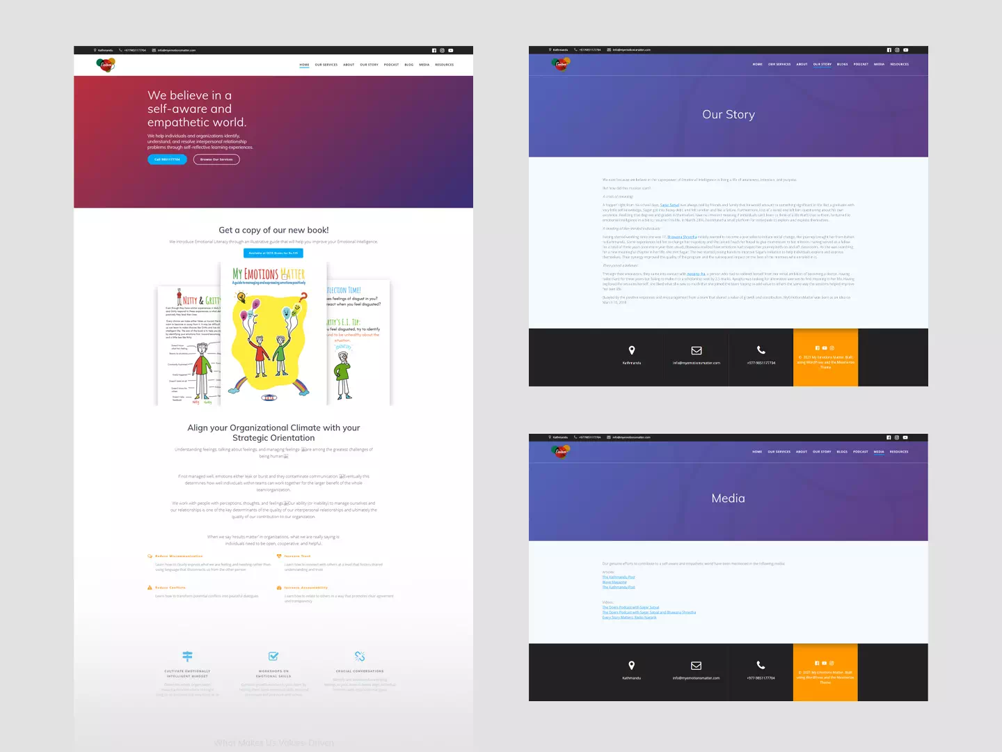 Pages of the old website