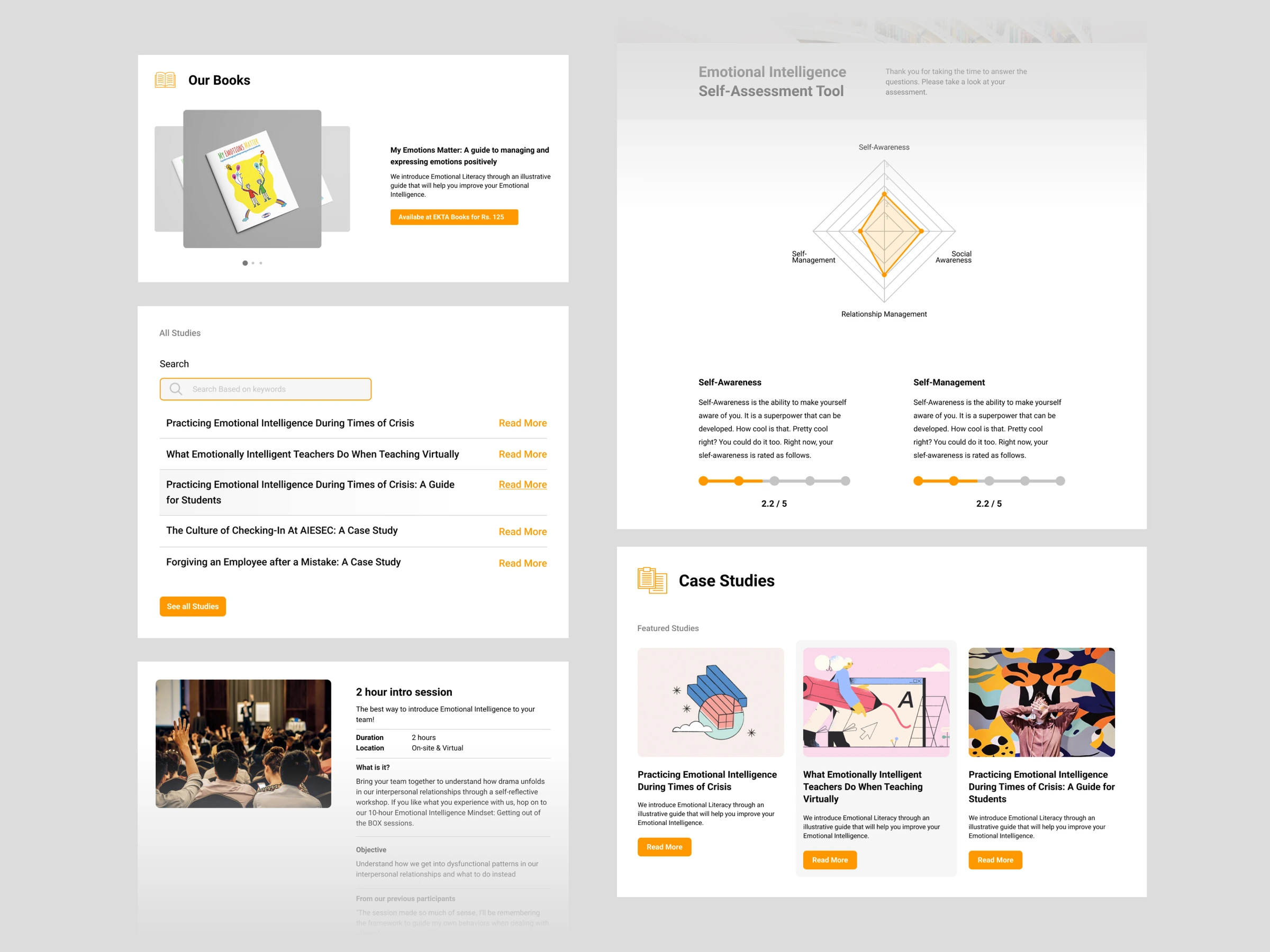 Blog, resources and case study pages