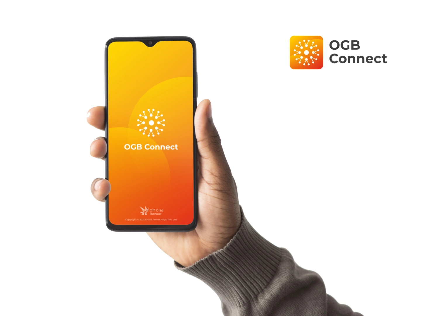The OGB Connect brand on a phone
